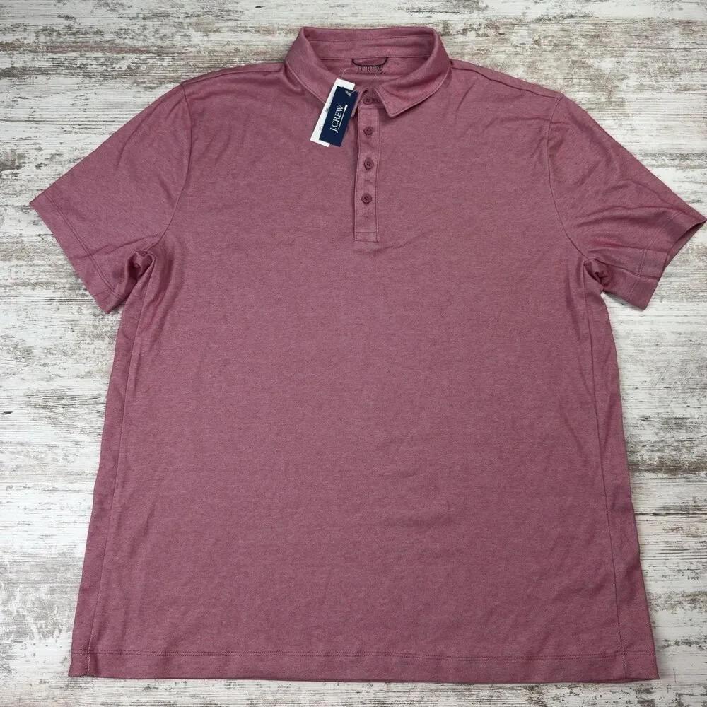 NWT J.Crew Performance Polo Shirt Mens XL COOLMAX Pink Raspberry Golf BN365